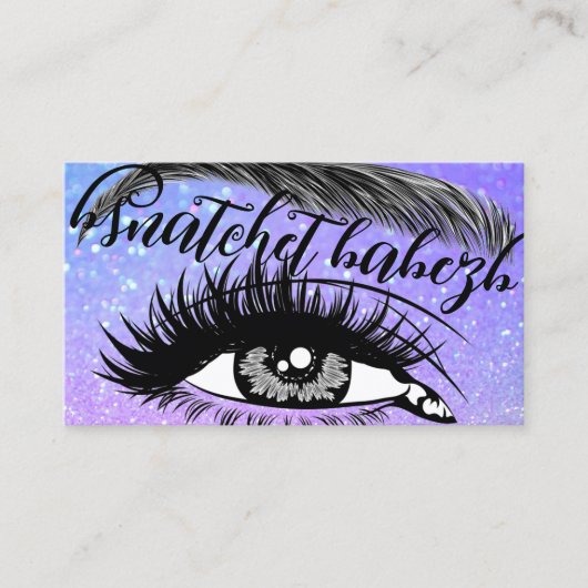 Makeup Eyelash Brows QRCode Logo Holographic Visitekaartje (Voorkant)