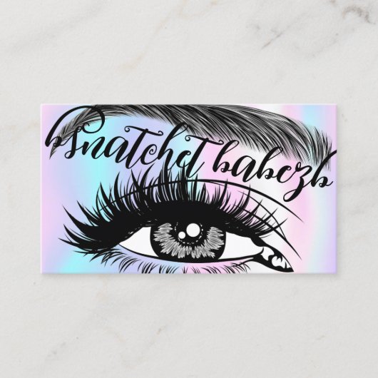 Makeup Eyelash Brows QRCode Logo Light Holographic Visitekaartje (Voorkant)