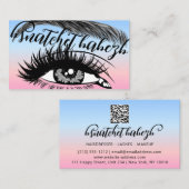 Makeup Eyelash Brows QRCode Logo Reimbow Visitekaartje (Voorkant / Achterkant)