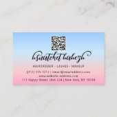 Makeup Eyelash Brows QRCode Logo Reimbow Visitekaartje (Achterkant)