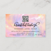 Makeup Eyelash Brows QRCode Logo Roze Visitekaartje (Achterkant)