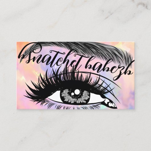 Makeup Eyelash Brows QRCode Logo Roze Visitekaartje (Voorkant)