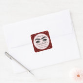 Makeup Eyelash Cleaner Confetti Roos Burgundy Vierkante Sticker (Envelop)