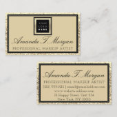 Makeup Eyelash Event Planner Logo Gold Modern Visitekaartje (Voorkant / Achterkant)