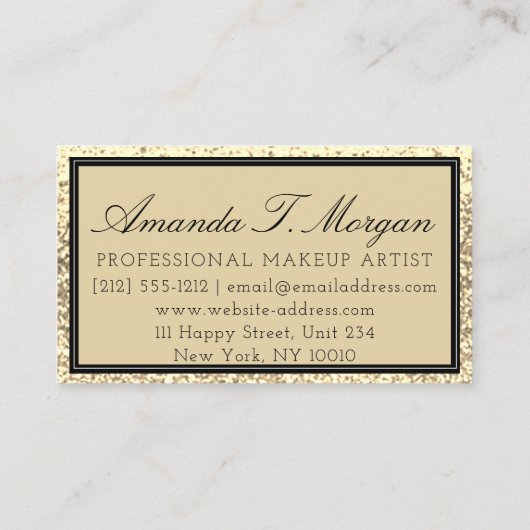Makeup Eyelash Event Planner Logo Gold Modern Visitekaartje (Achterkant)