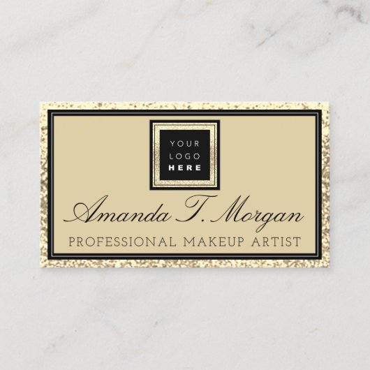 Makeup Eyelash Event Planner Logo Gold Modern Visitekaartje (Voorkant)