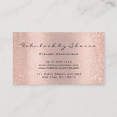 Makeup Eyelash Hairdresser Glitter Drift Roos Visitekaartje (Achterkant)