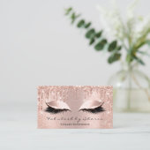 Makeup Eyelash Hairdresser Glitter Drift Roos Visitekaartje (Staand voorkant)