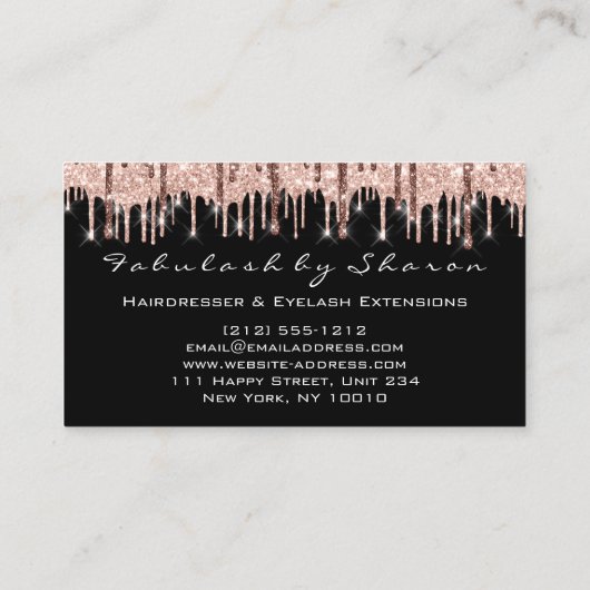Makeup Eyelash Hairdresser Scissors Roos Black Visitekaartje (Achterkant)