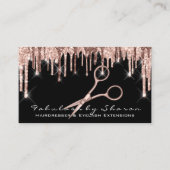Makeup Eyelash Hairdresser Scissors Roos Black Visitekaartje (Voorkant)