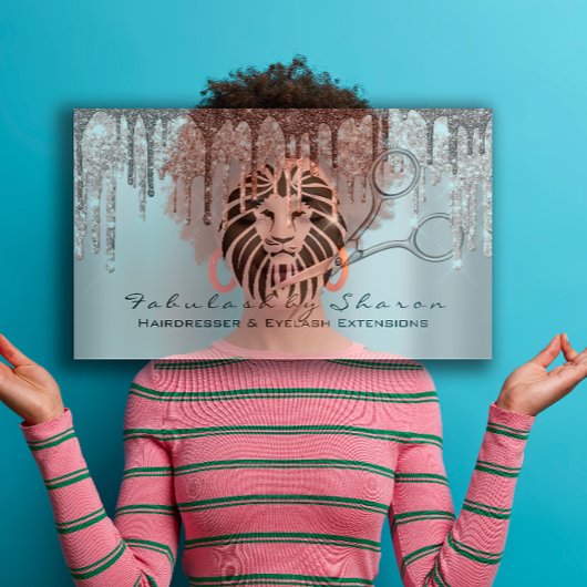 Makeup Eyelash Hairdresser Scissors Roos Drip Lion Visitekaartje