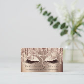 Makeup Eyelash Hairdresser Scissors Roos Skin Drip Visitekaartje (Staand voorkant)