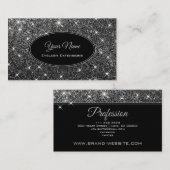 Makeup Eyelash Luminous Silver Glitter Stars Donke Visitekaartje (Voorkant / Achterkant)