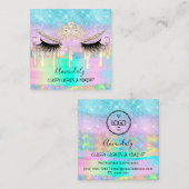 Makeup Eyelash Microblade Drift Logo Diamond Gold Vierkante Visitekaartje (Voorkant / Achterkant)
