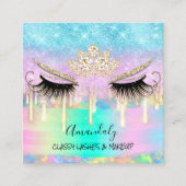 Makeup Eyelash Microblade Drift Logo Diamond Gold Vierkante Visitekaartje (Voorkant)