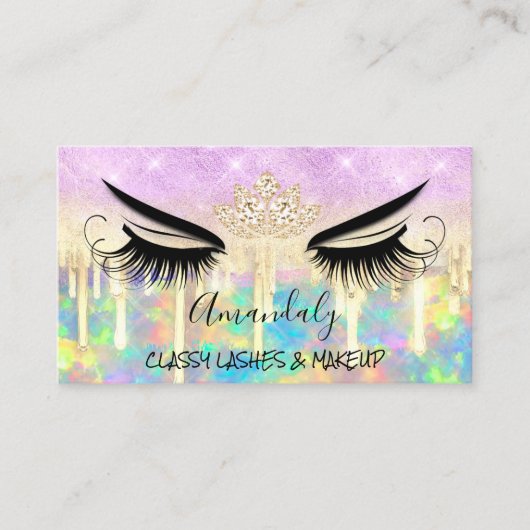 Makeup Eyelash Microblade Drift Logo Lotus Diamond Visitekaartje (Voorkant)