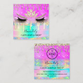 Makeup Eyelash Microblade Drift Logo Lotus Mermaid Vierkante Visitekaartje (Voorkant / Achterkant)