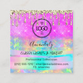 Makeup Eyelash Microblade Drift Logo Lotus Mermaid Vierkante Visitekaartje (Achterkant)