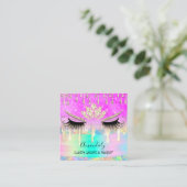 Makeup Eyelash Microblade Drift Logo Lotus Mermaid Vierkante Visitekaartje (Staand voorkant)