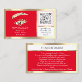 Makeup Eyelash-microblade Qr-code Aftercare Gold Visitekaartje