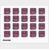 Makeup Eyelash Packaging Cleaner Floral Burgundy Vierkante Sticker (Vel)