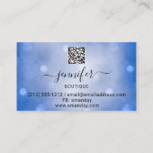 Makeup Eyelash QR Code Logo Glitter Blue Roze Visitekaartje (Achterkant)