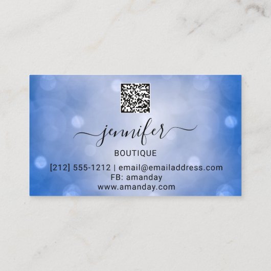 Makeup Eyelash QR Code Logo Glitter Blue Roze Visitekaartje (Achterkant)