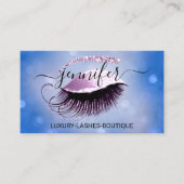 Makeup Eyelash QR Code Logo Glitter Blue Roze Visitekaartje (Voorkant)
