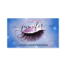Makeup Eyelash QR Code Logo Glitter Blue Roze