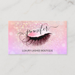 Makeup Eyelash QR Code Logo Glitter Brow roze Visitekaartje