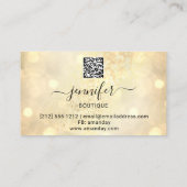 Makeup Eyelash QR Code Logo Glitter Eye Gold Visitekaartje (Achterkant)