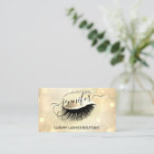 Makeup Eyelash QR Code Logo Glitter Eye Gold Visitekaartje (Staand voorkant)