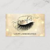 Makeup Eyelash QR Code Logo Glitter Eye Gold Visitekaartje (Voorkant)