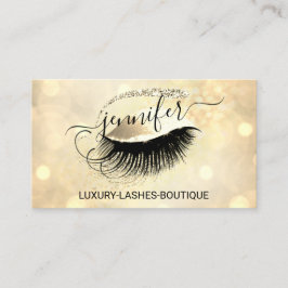Makeup Eyelash QR Code Logo Glitter Eye Gold Visitekaartje