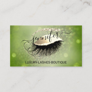 Makeup Eyelash QR Code Logo Glitter Gold Woodland Visitekaartje