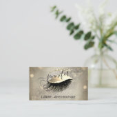 Makeup Eyelash QR Code Logo Glitter Lash Gold Visitekaartje (Staand voorkant)