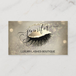 Makeup Eyelash QR Code Logo Glitter Lash Gold Visitekaartje