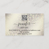 Makeup Eyelash QR Code Logo Glitter Lux Gold Visitekaartje (Achterkant)