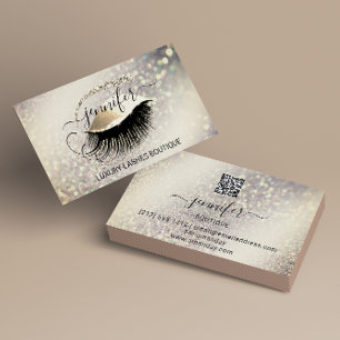 Makeup Eyelash QR Code Logo Glitter Lux Gold Visitekaartje