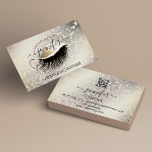 Makeup Eyelash QR Code Logo Glitter Lux Gold Visitekaartje