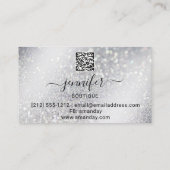 Makeup Eyelash QR Code Logo Glitter Lux Roze Visitekaartje (Achterkant)
