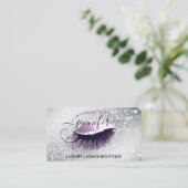 Makeup Eyelash QR Code Logo Glitter Lux Roze Visitekaartje (Staand voorkant)
