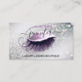 Makeup Eyelash QR Code Logo Glitter Lux Roze Visitekaartje (Voorkant)