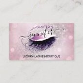 Makeup Eyelash QR Code Logo Glitter Pink Rose Gray Visitekaartje (Voorkant)