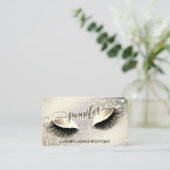 Makeup Eyelash QR Code Logo Glitter Royal Gold Visitekaartje (Staand voorkant)