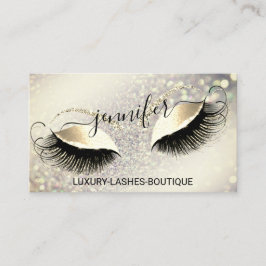 Makeup Eyelash QR Code Logo Glitter Royal Gold Visitekaartje