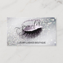 Makeup Eyelash QR Code Logo Glitter Smoky Silver Visitekaartje