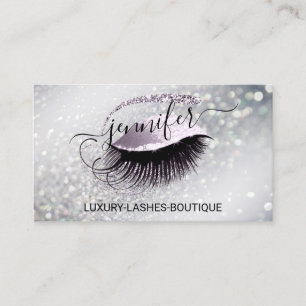 Makeup Eyelash QR Code Logo Glitter Smoky Silver Visitekaartje