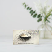 Makeup Eyelash QR Code Logo Glitter Vip Gold Visitekaartje (Staand voorkant)