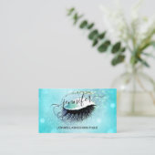 Makeup Eyelash QR Code Ocean Glitter Eye Diamond Visitekaartje (Staand voorkant)